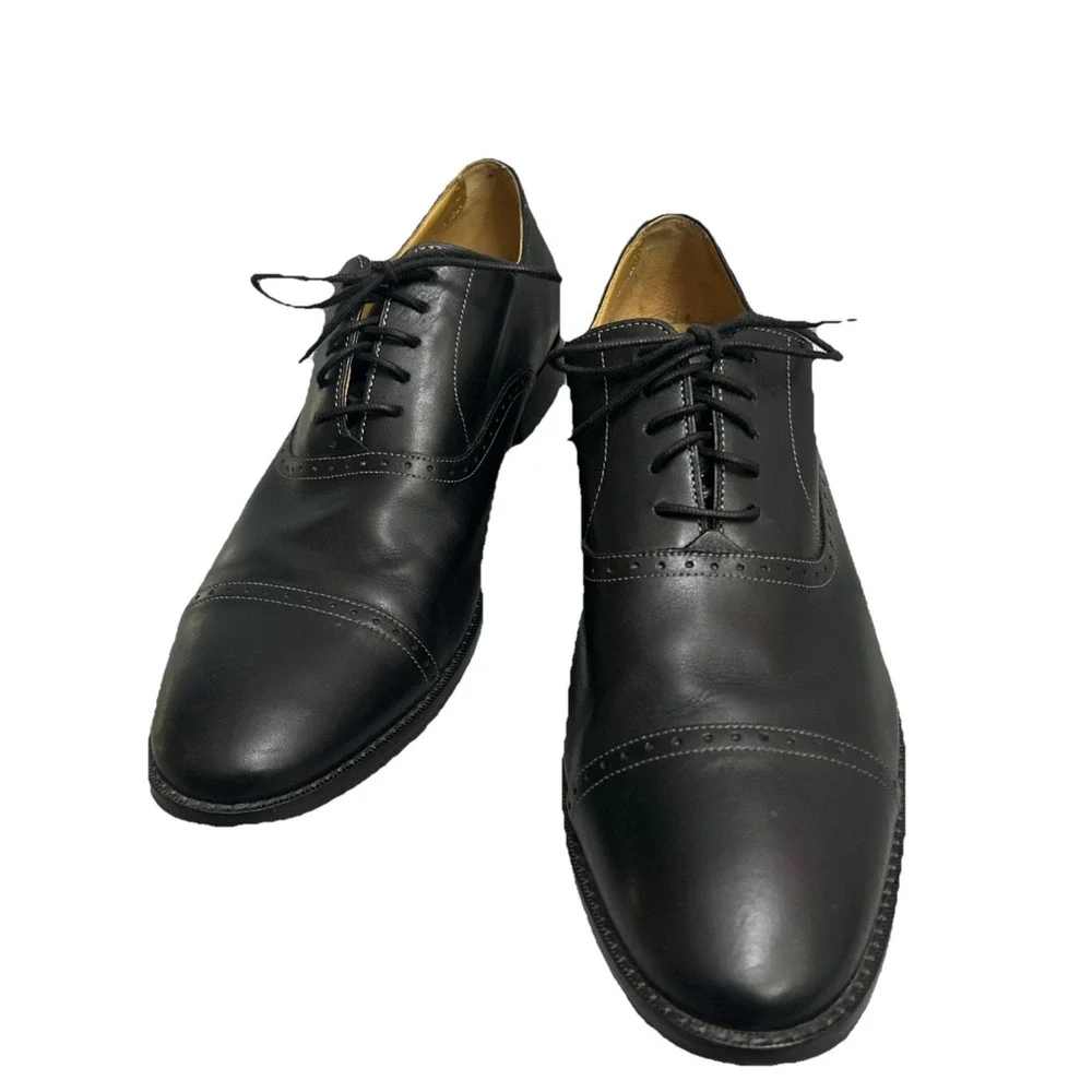 Cole Haan 9.5 M Grand OS Cap‎ Toe Oxford Black C12913 Lace Up Dress Shoes